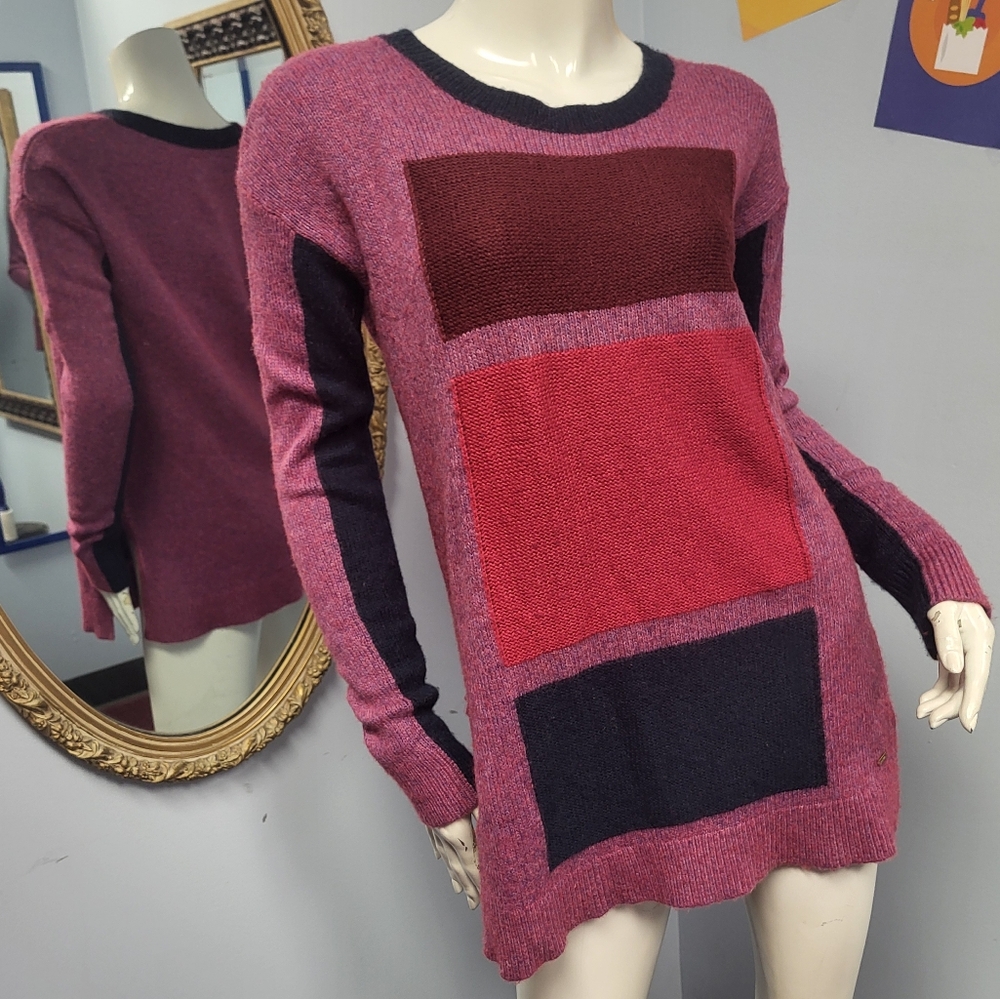 Vintage color block tunic sweater Tommy Hilfiger S Y2K vtg grunge